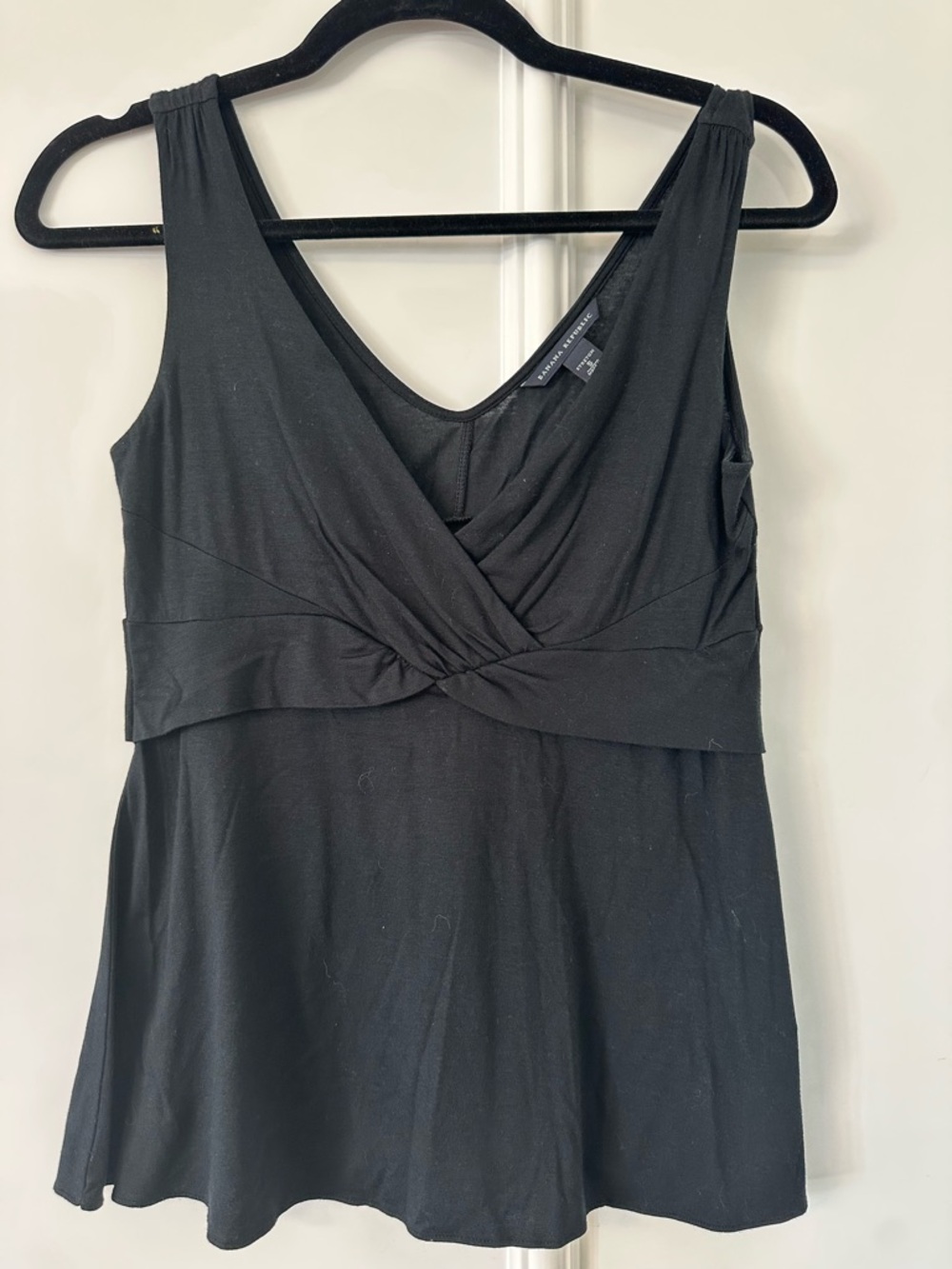 Banana Republic Black Twisted V-Neck Tank Top